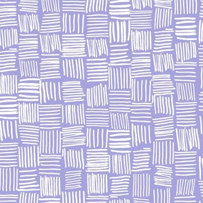 Hand Drawn Lines in White on Lilac Purple #A6A3DE