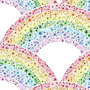  Ditsy floral rainbows - colorful , graphical , LGBTQ - larger scale.