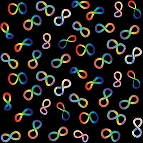 Neurodiversity Autism Acceptance Rainbow Infinity Pattern - Ditsy Small Scale