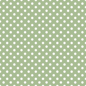 Ditsy Polka dots with Sage Background