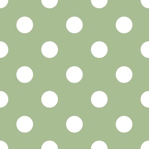 Large Scale Polka Dots with Sage Background