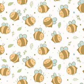 Baby Bumblebees on ivory_MED