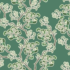 Ginko Tree Branches, Emerald Isle Green