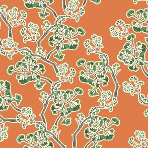 Ginko Branches, Mandarin Orange 