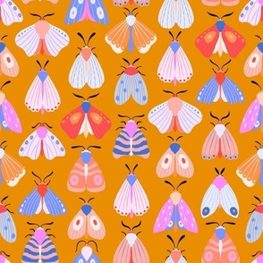 Doodle Moths - Orange