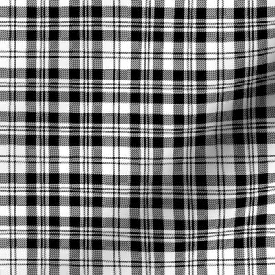 Scott 1850 black and white tartan, 3"