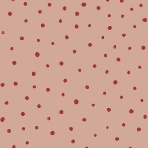 Hand Drawn Small Dots-Red Pink