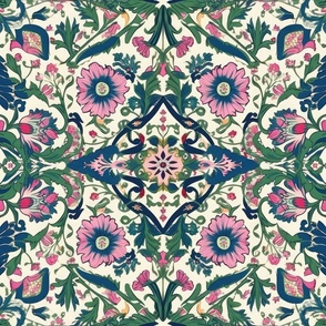Botanical Mediterranean-Inspired Tile Pattern