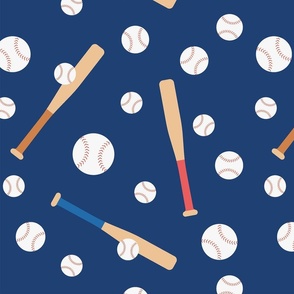Baseball and Bat Sports Pattern, Large