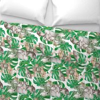 Banana leaves and greyhounds or tropical retro whippets 