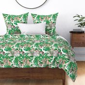 Banana leaves and greyhounds or tropical retro whippets 