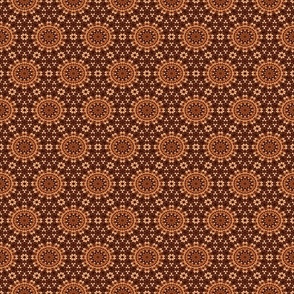 Bold Monochrome Orange Intricate Funky Ornate Ornamental Groovy Funky Psychedelic Bohemian Geometric Kaleidoscope Pattern