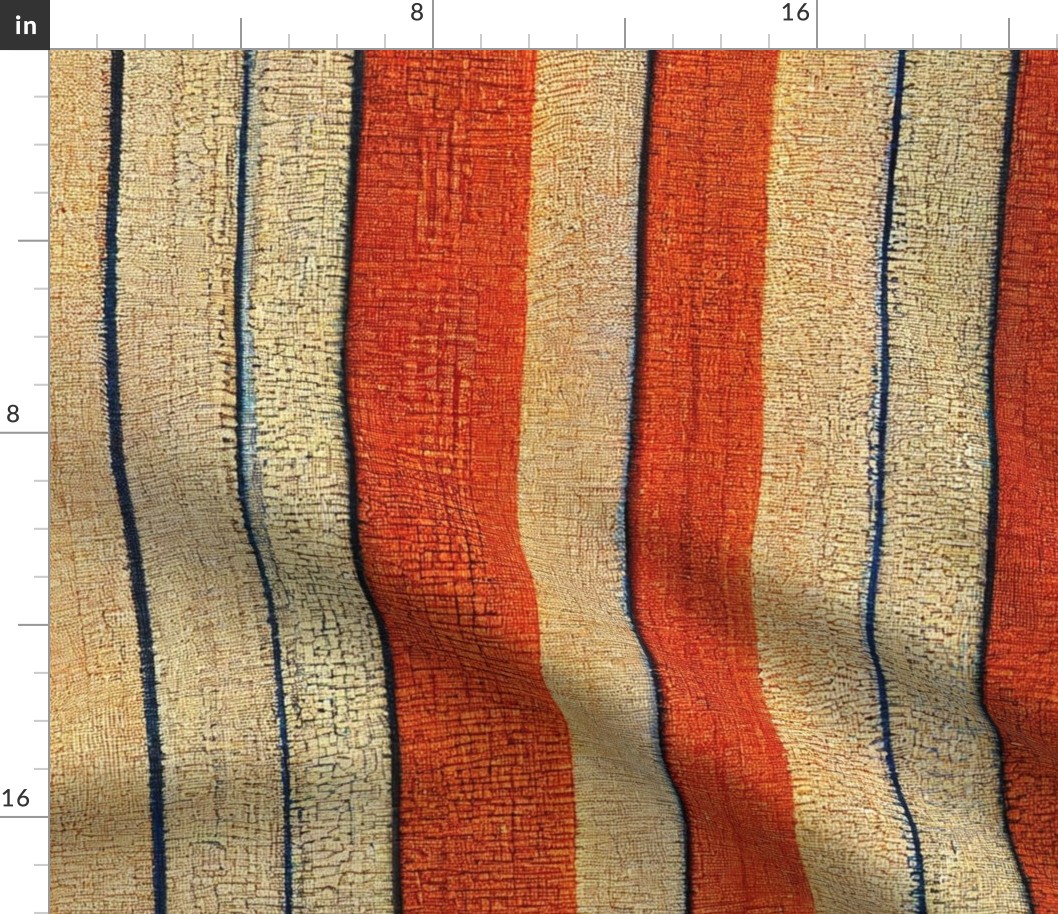Мid Сentury Fabric 84 - Cream, Signal Orange, Navy.