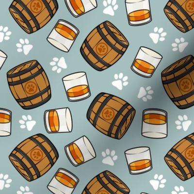  Whisky Barrel - Paws - dusty blue - LAD23