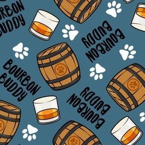 Bourbon Buddy - Whisky Barrel - Paws - vintage blue - LAD23