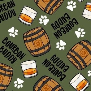 Bourbon Buddy - Whisky Barrel - Paws - olive green - LAD23