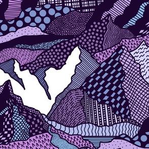 Jumbo Majestic Mountains Pattern Clash, Lavender