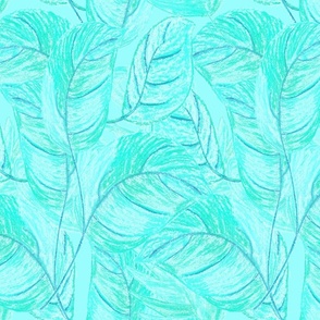 Turquoise and Mint Leaves 