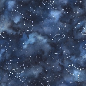 Star Constellations Stars Starry Galaxy Night Sky Watercolor