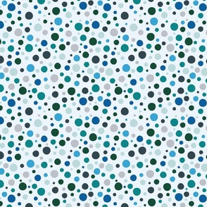 Polka dots pantone mega matter blue tones light background