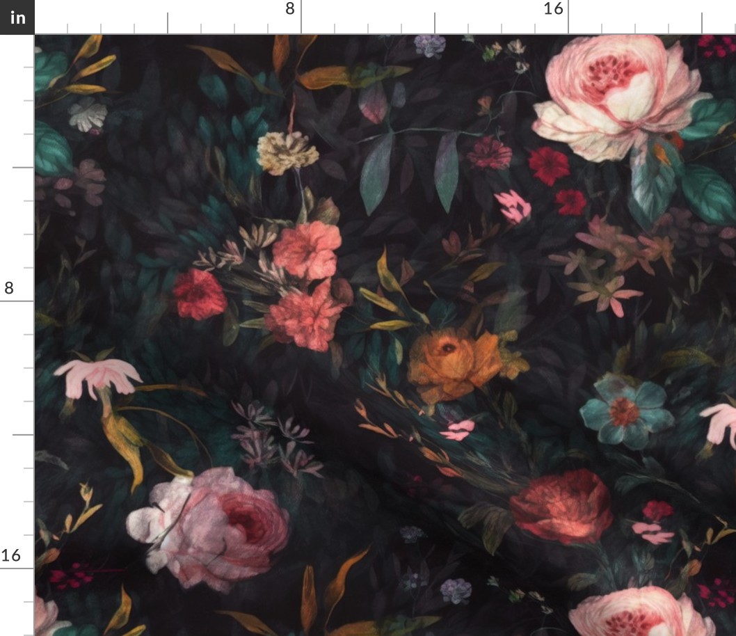 Floral Fable Dark Floral Rose Black Moody Flowers Wildflowers