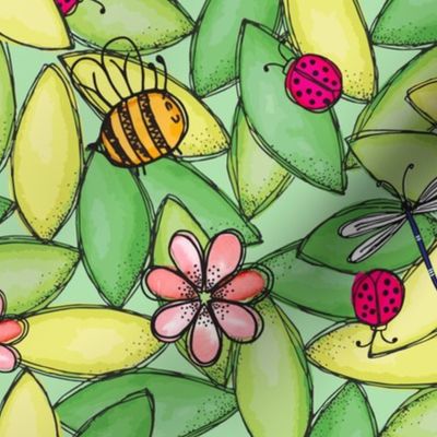 beetles and bees doodle_dragonflies
