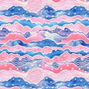 Dolly Mountains in Pink and Navy - Tiny Scale 
