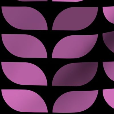 Geometric Pattern: Leaf: Aubergine Black (large version)