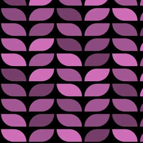 Geometric Pattern: Leaf: Aubergine Black (large version)