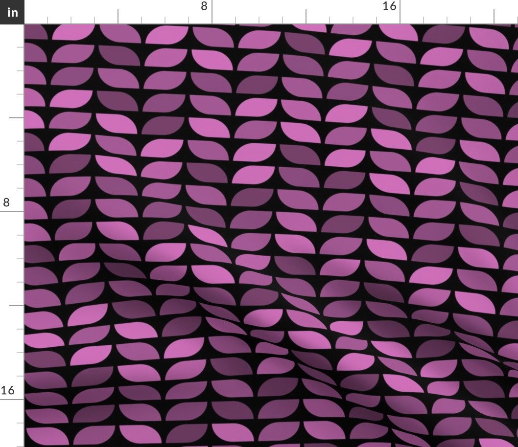 Geometric Pattern: Leaf: Aubergine Black (standard version)
