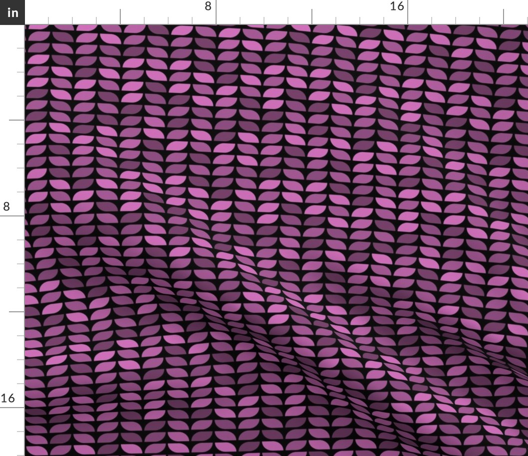 Geometric Pattern: Leaf: Aubergine Black (small version)