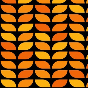 Geometric Pattern: Leaf: Tangerine Black (large version)