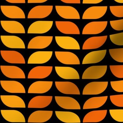Geometric Pattern: Leaf: Tangerine Black (standard version)