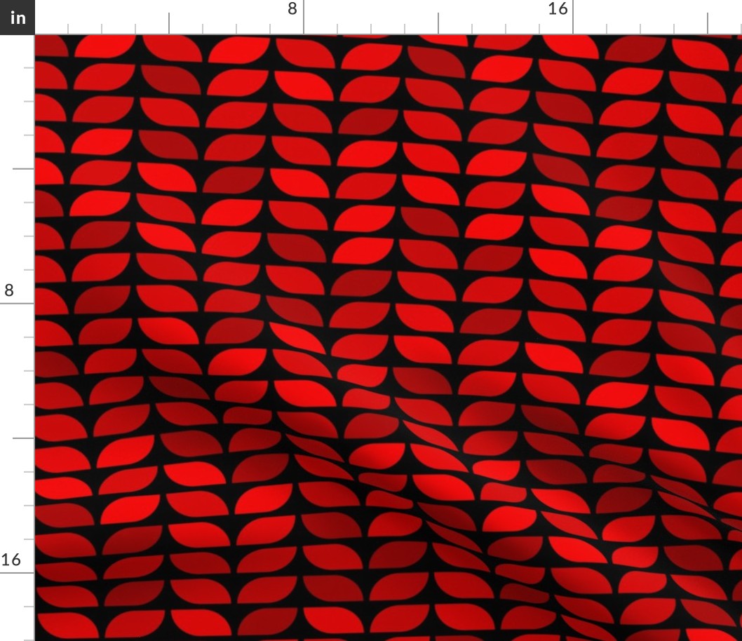 Geometric Pattern: Leaf: Ruby Black (standard version)