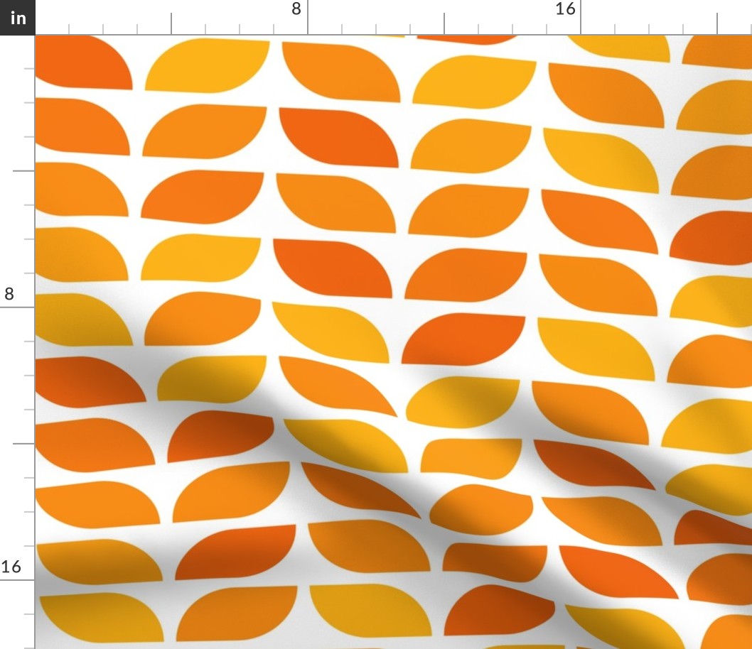 Geometric Pattern: Leaf: Tangerine White (large version)