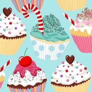 Cupcakes - turquoise blue