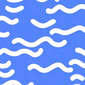 Santorini Summer - Waves on Azure Blue / Large