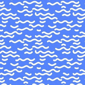 Santorini Summer - Waves on Azure Blue / Medium