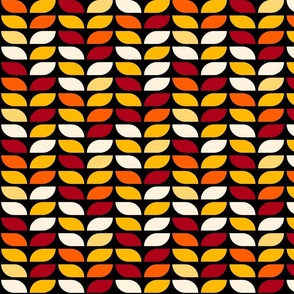 Geometric Pattern: Leaf: Sunset Black (standard version)