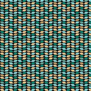 Geometric Pattern: Leaf: Turquoise Black (small version)