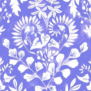 Negative Space Botanical Watercolor - Purple - Large Scale