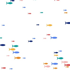 Santorini Summer - Colorful Fish / Large