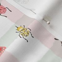 Buggy Friends - Cute gingham insects on a white background