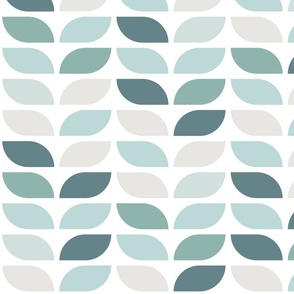 Geometric Pattern: Leaf: Seafoam White (large version)