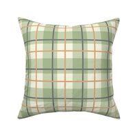 Highland Cow Collection Tartan in Ivory and Sage - Large Scale