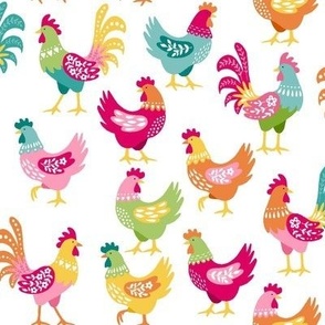 Chickens and roosters