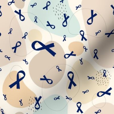 Colorectal cancer or colon cancer awareness ribbons