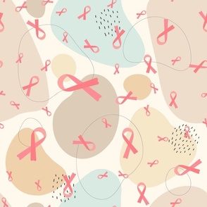  Breast cancer ribbons modern blobs 