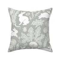 rabbits in the vegetable garden light gray | medium