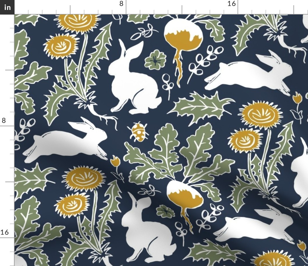 rabbits in the vegetable garden navy | medium